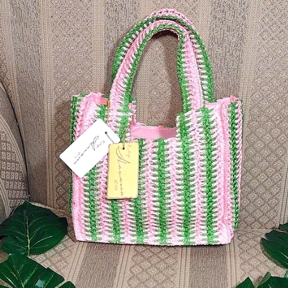 NWT Vintage Havana Mini Straw Tote - Picture 15 of 15